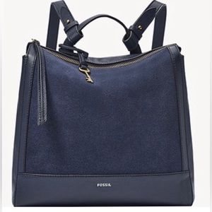 Fossil Women's Elina Convertible Small Backpack ~ Blue